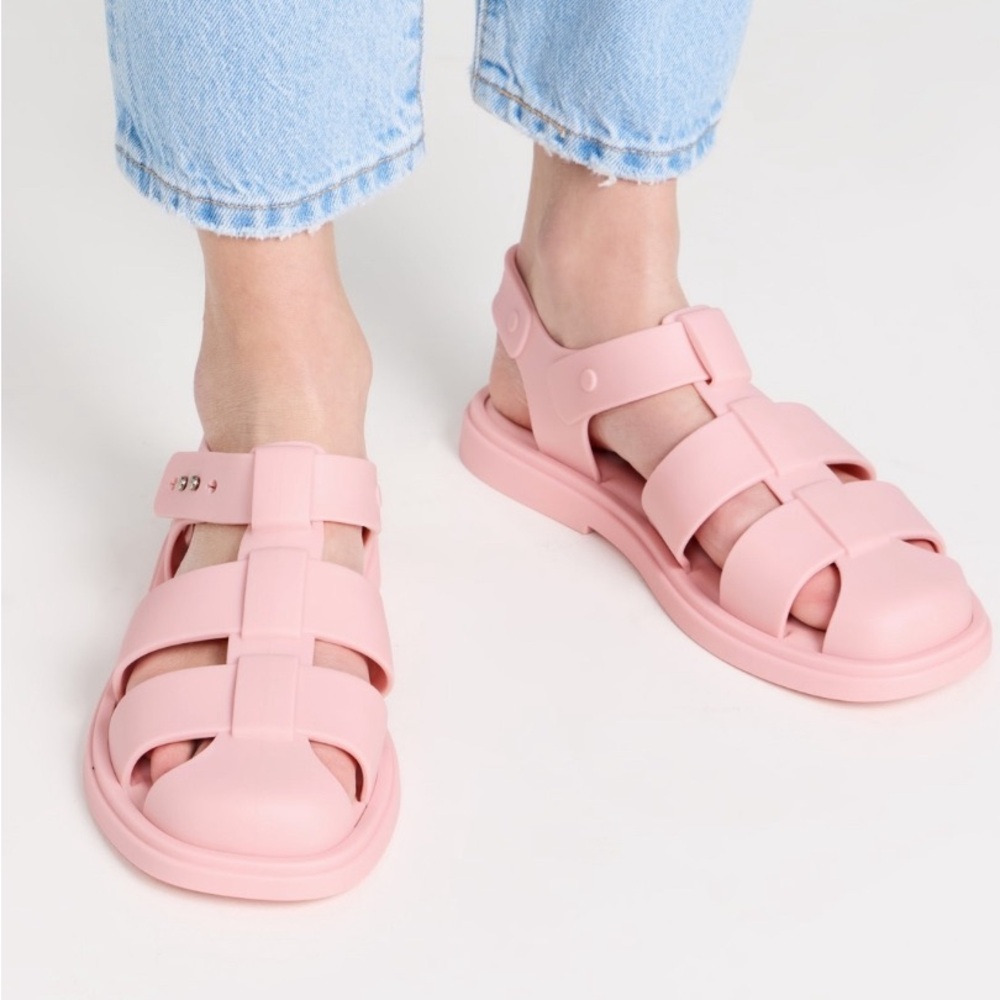 Melissa Emma Fisherman Sandals (Sz 10) Pink NIB